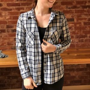 Plaid Flannel Shirt (Grey/Navy/White)